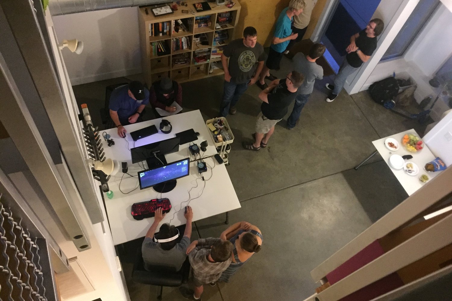 Overhead view of a CiGDA community meetup